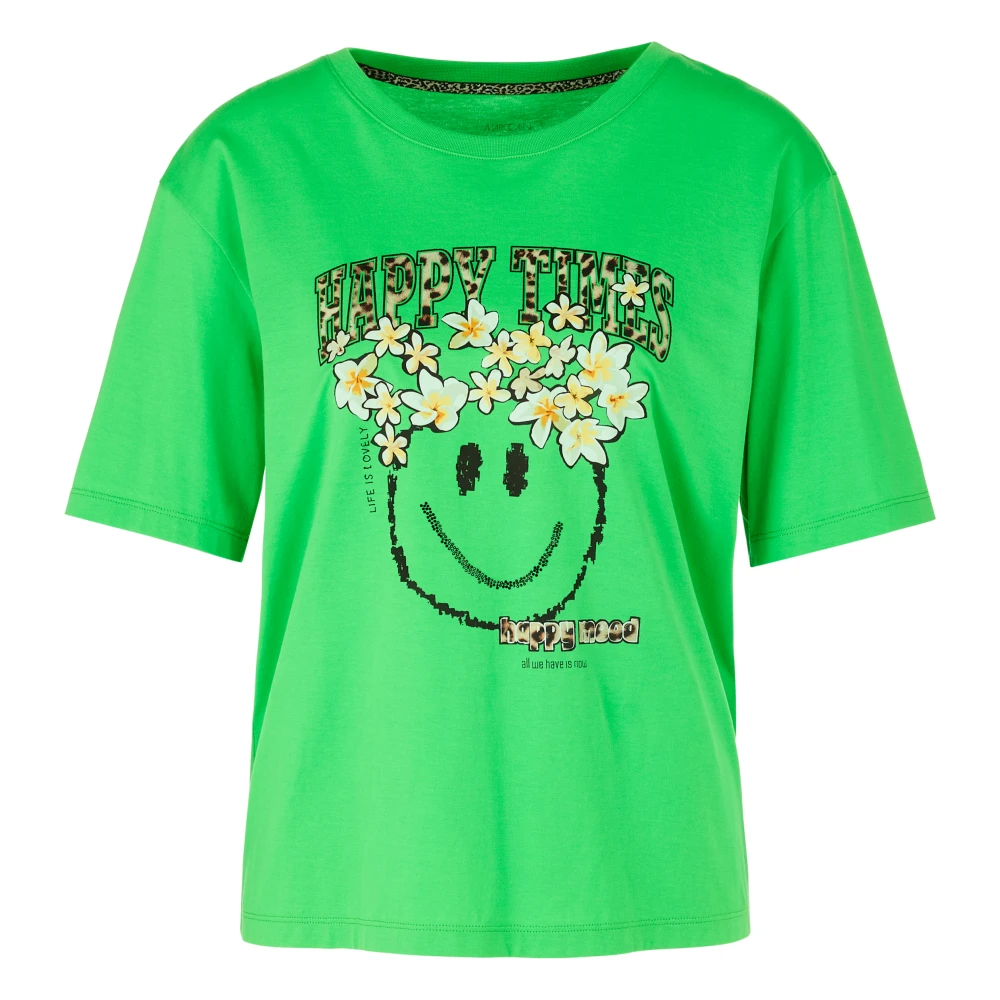Marc Cain Biologisch katoenen T-shirt Green Dames