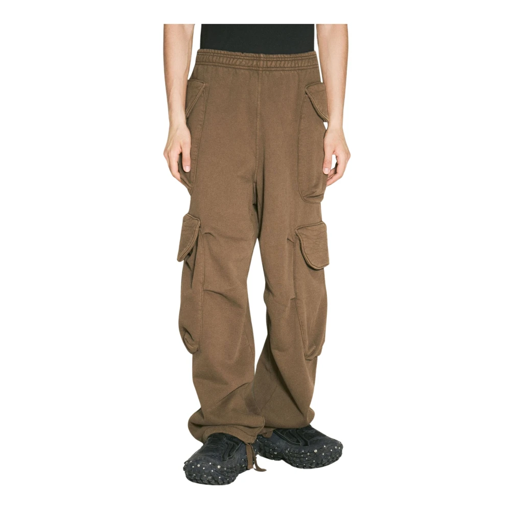 Entire Studios Katoenen Fleece Cargo Broek Brown Heren