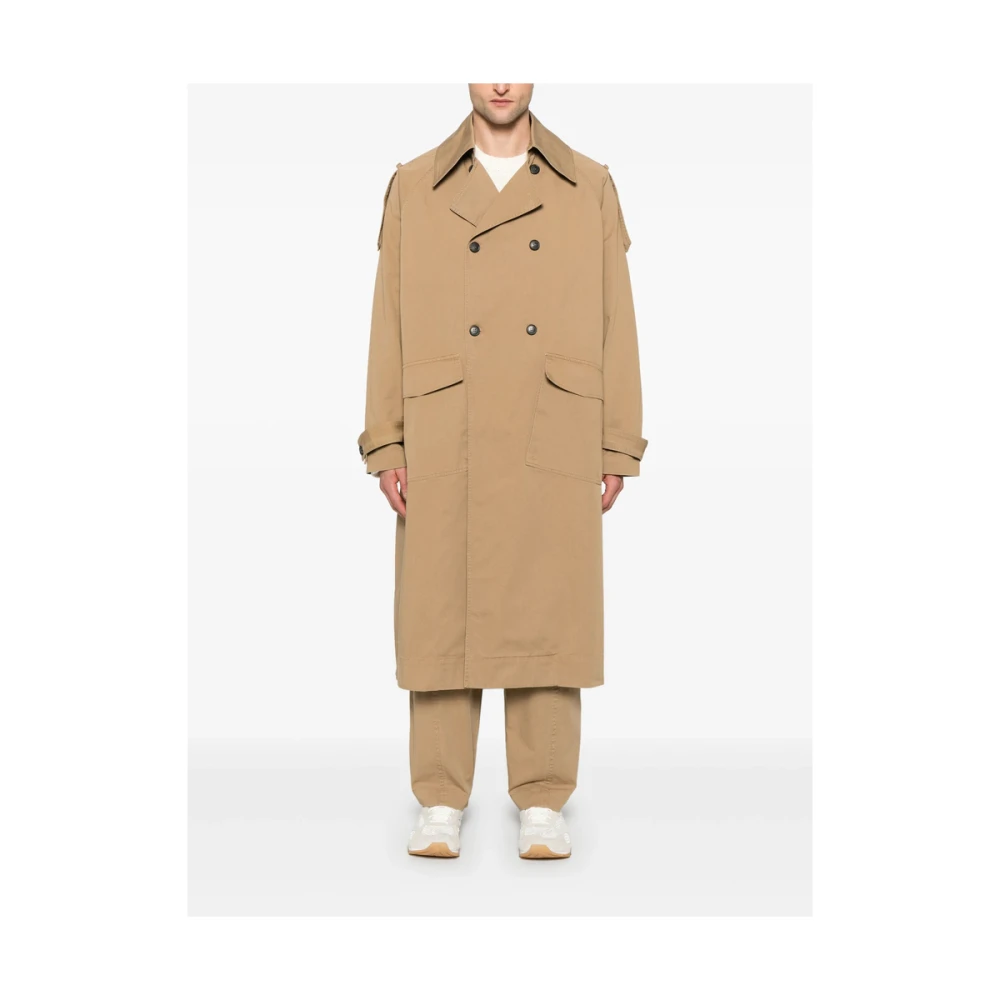 Isabel Benenato Beige Double-Breasted Jas met Riemmanchetten Beige Heren