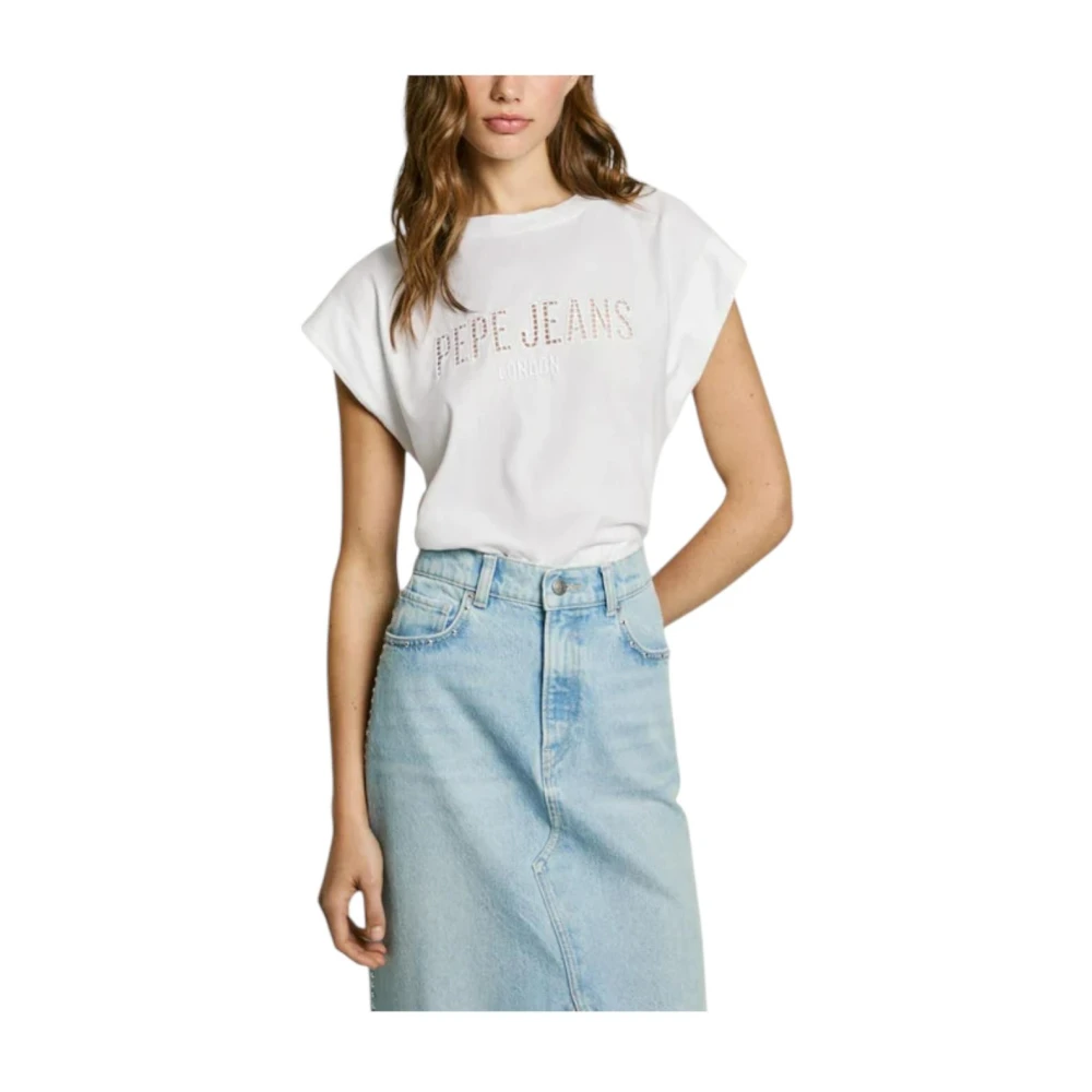 Pepe Jeans Women's White Vivith T-Shirt - T-Shirts - Xs - Tops