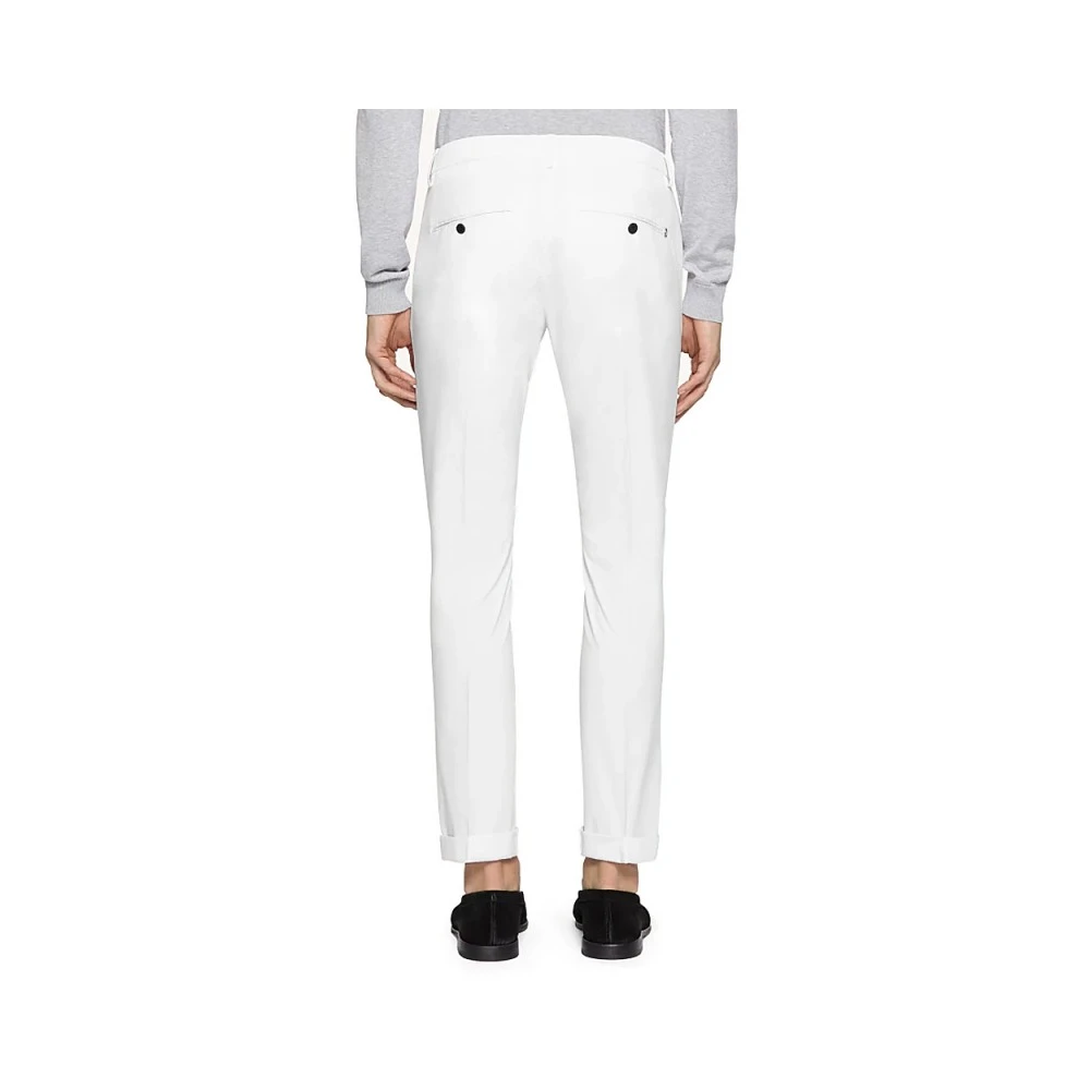 Dondup Witte katoenen stretch slim fit broek White Heren