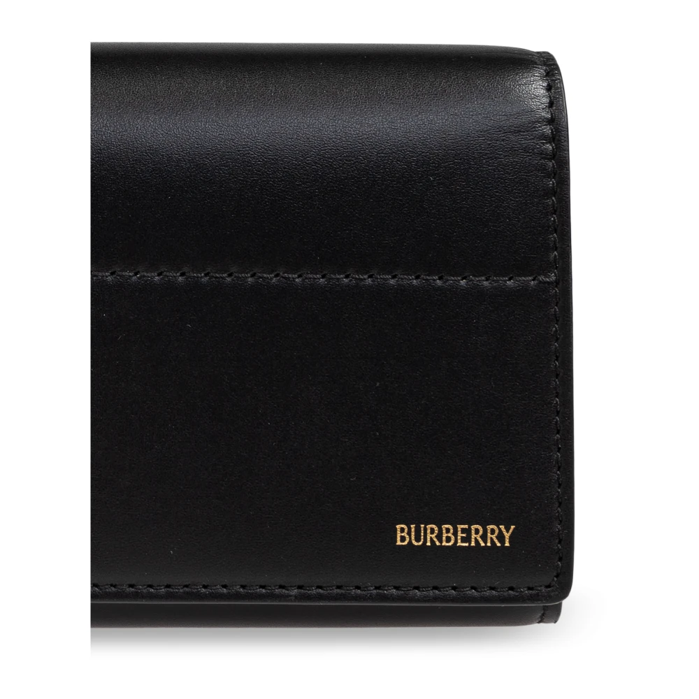 Burberry Leren portemonnee met logo Black Dames