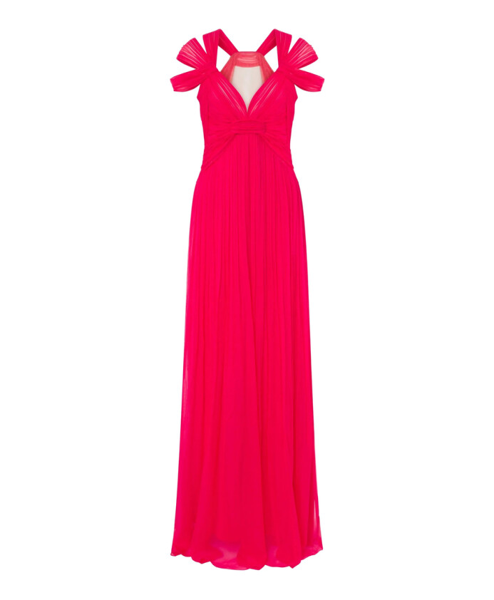 robe-rose-framboise-col-en-v