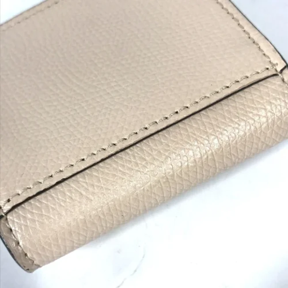 Fendi Vintage Pre-owned Leather wallets Beige Dames