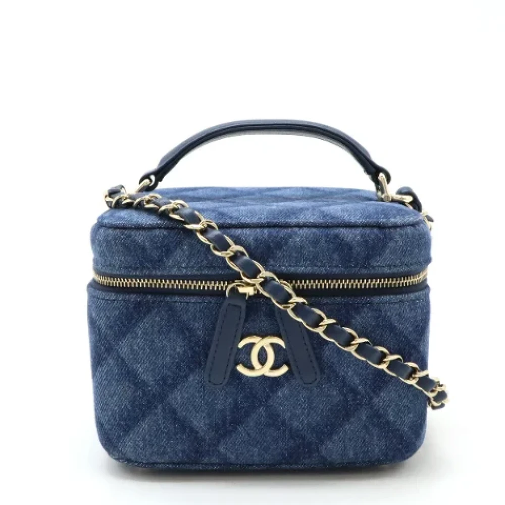 Chanel Vintage Pre-owned Canvas handbags Blue Dames