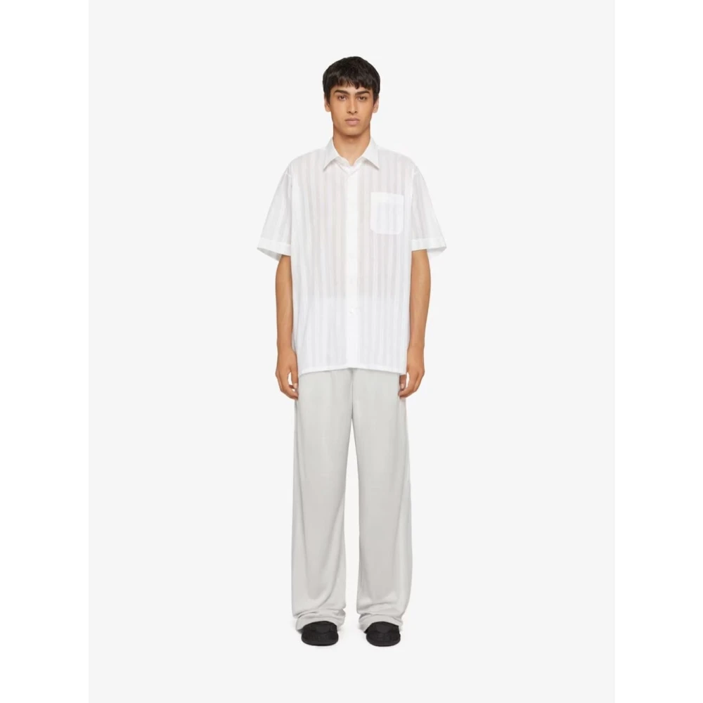 Givenchy Gestreept katoenen voile overhemd White Heren