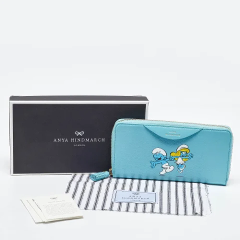 Anya Hindmarch Pre-owned Leather wallets Blue Dames