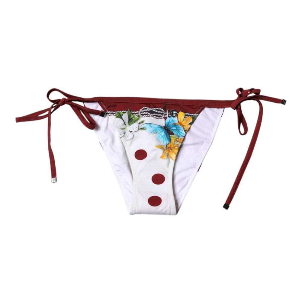 Dolce & Gabbana Women's Multicolor White Floral Print Bikini Bottom Swimwear Extra Small