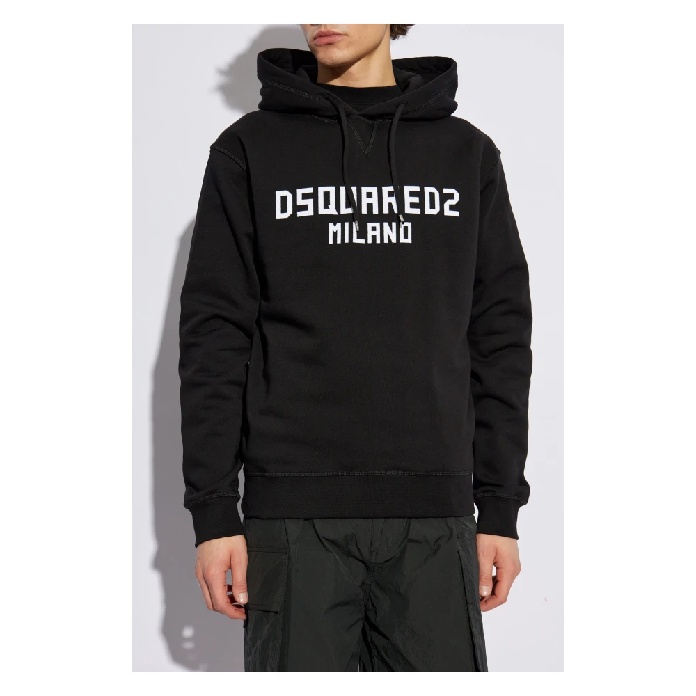 Dsquared2 Zwart en wit print sweatshirt Black Heren