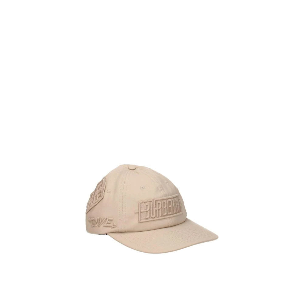 Burberry Men's Beige Logo Cotton Hat With Strap Closure