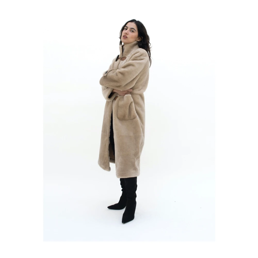 Just Things we Like Fufu Shearling Coat Brown Dames