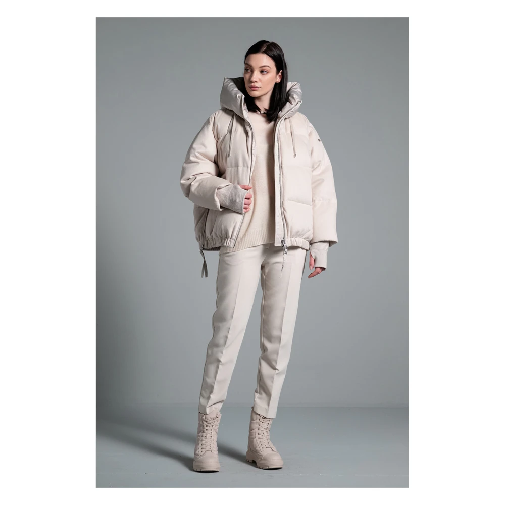 Duno Korte Oversized Pufferjas White Dames