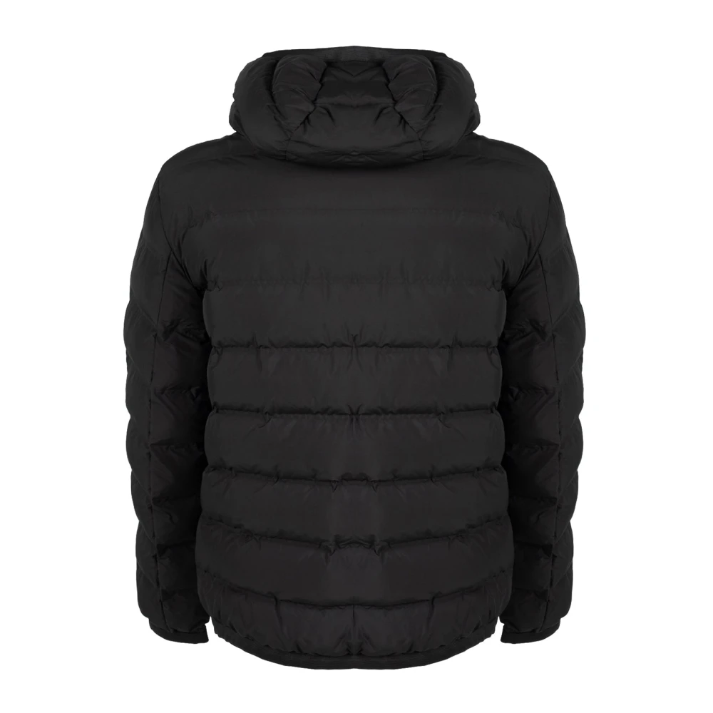 Geox Stijlvolle Jas met Capuchon en Rits Black Heren
