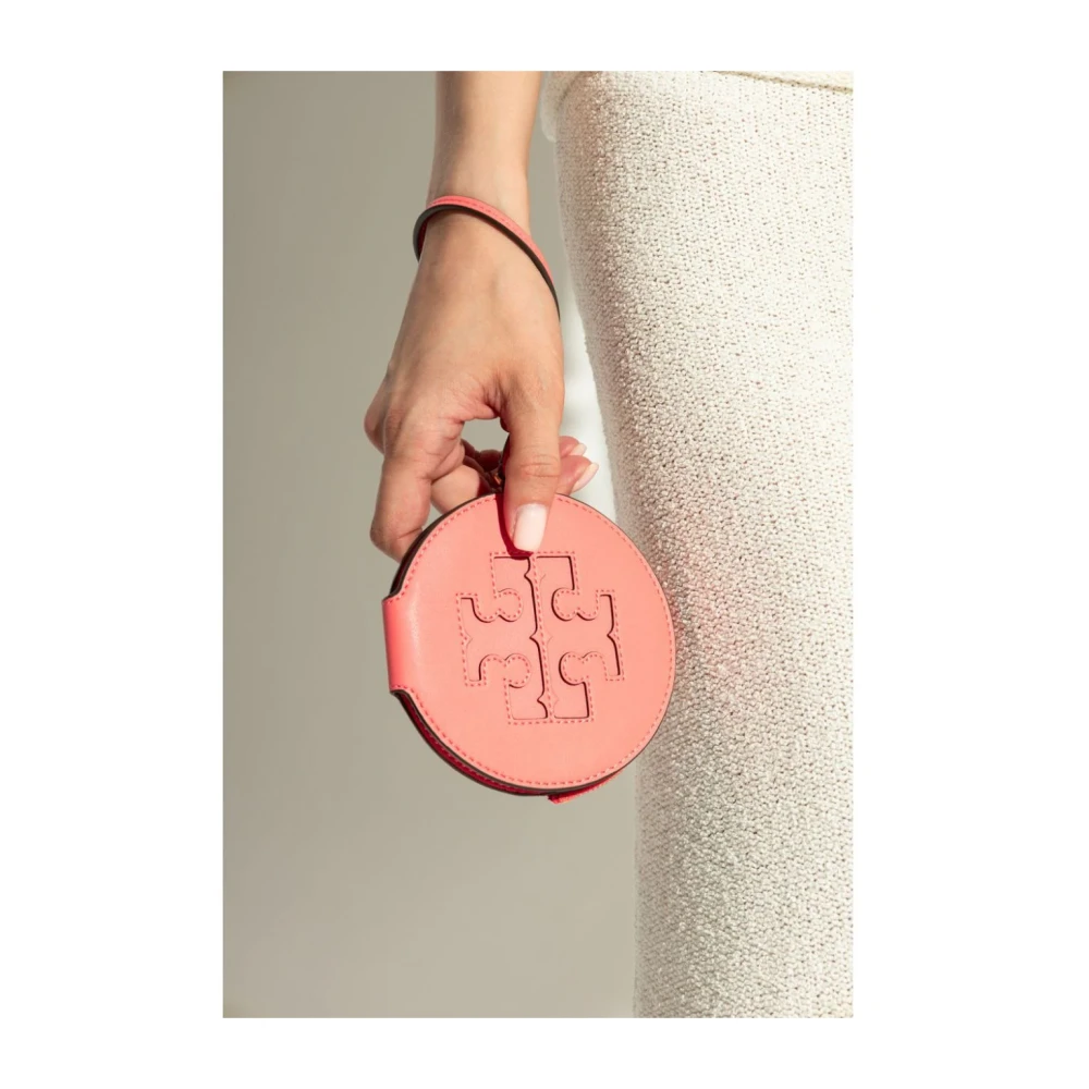 TORY BURCH Roze Leren Portemonnee met Polsband Pink Dames