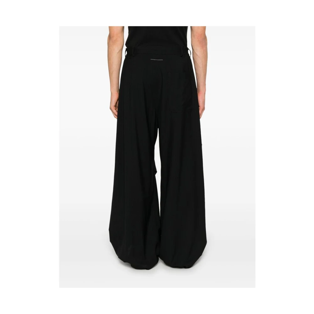 MM6 Maison Margiela Broek met elastische tailleband Black Heren
