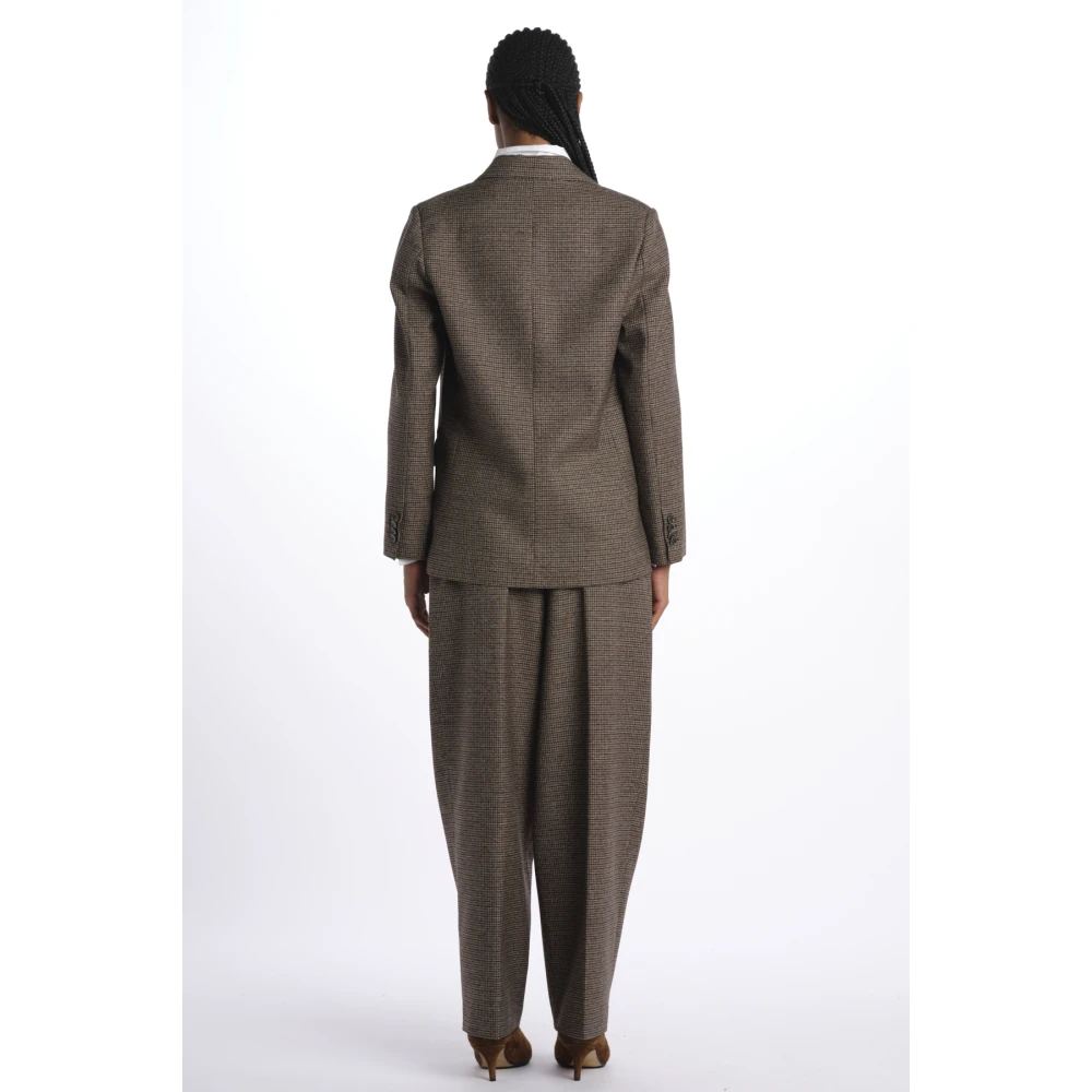 Nine In The Morning Geruite Wollen Blazer Jas Brown Dames