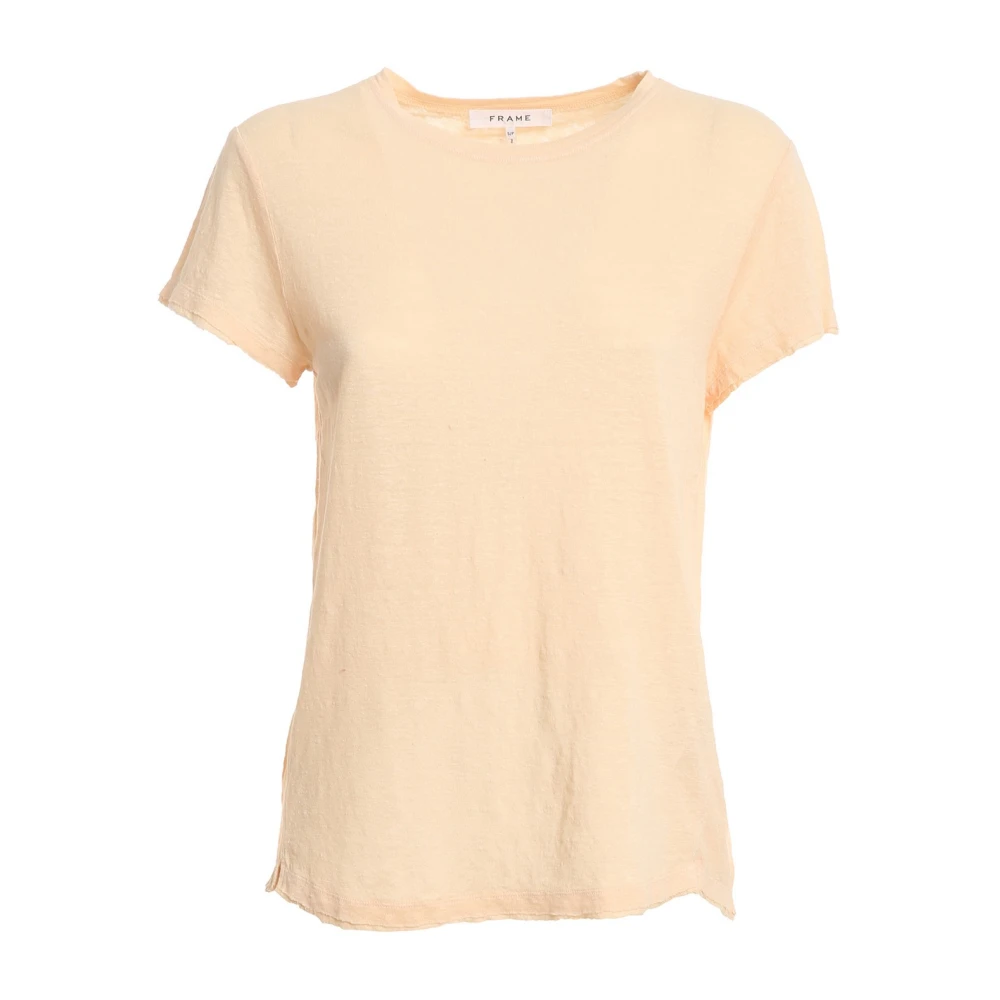Frame Linnen Roze T-shirts en Polos Pink Dames