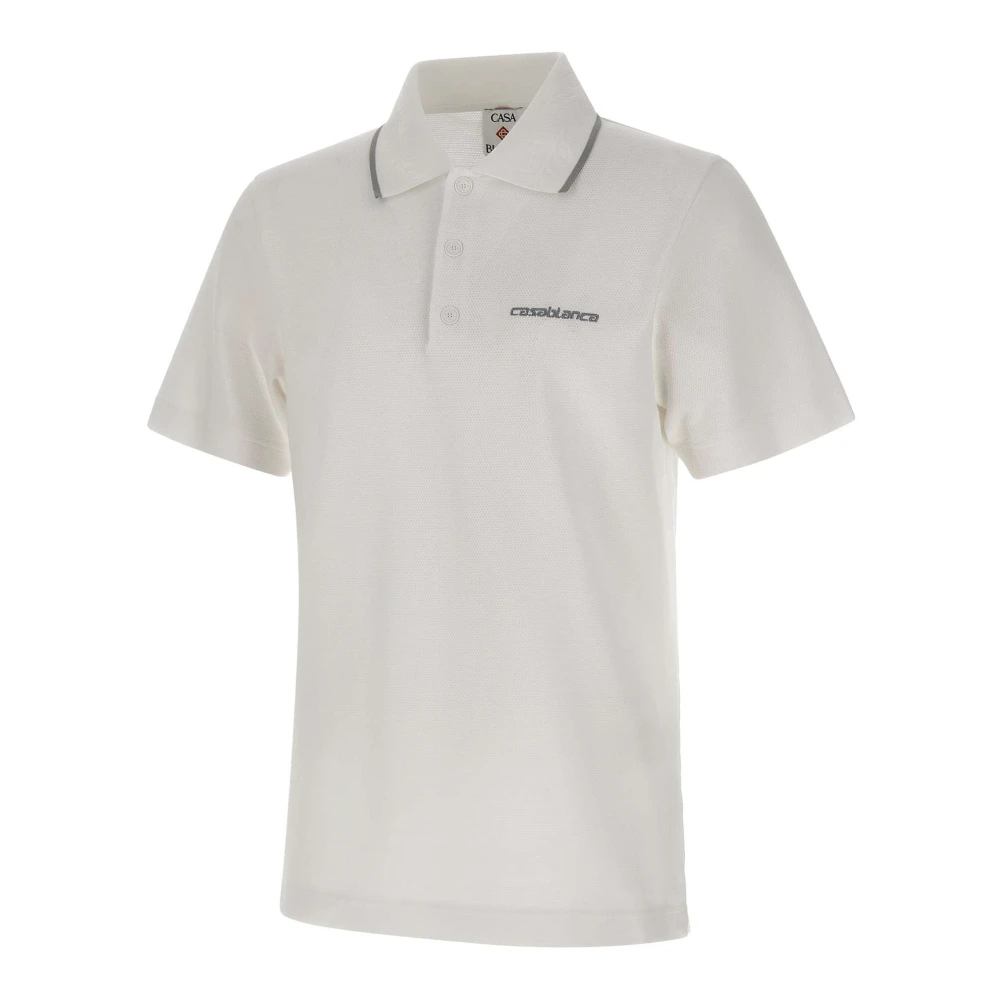 Casablanca Men's White Laurel Pique Polo - Polo Shirts - S - Tops