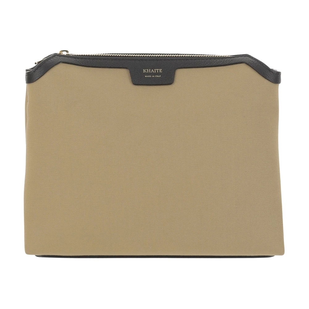 Khaite Women's Beige Canvas And Leather Shoulder Bag - Clutches - One Size - Bags