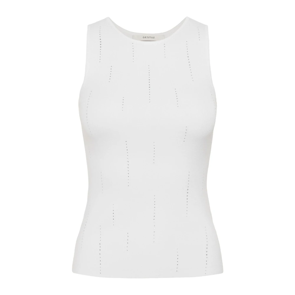 Gestuz White Sleeveless Tops, Female, 2XS, Drewgz Sl Top