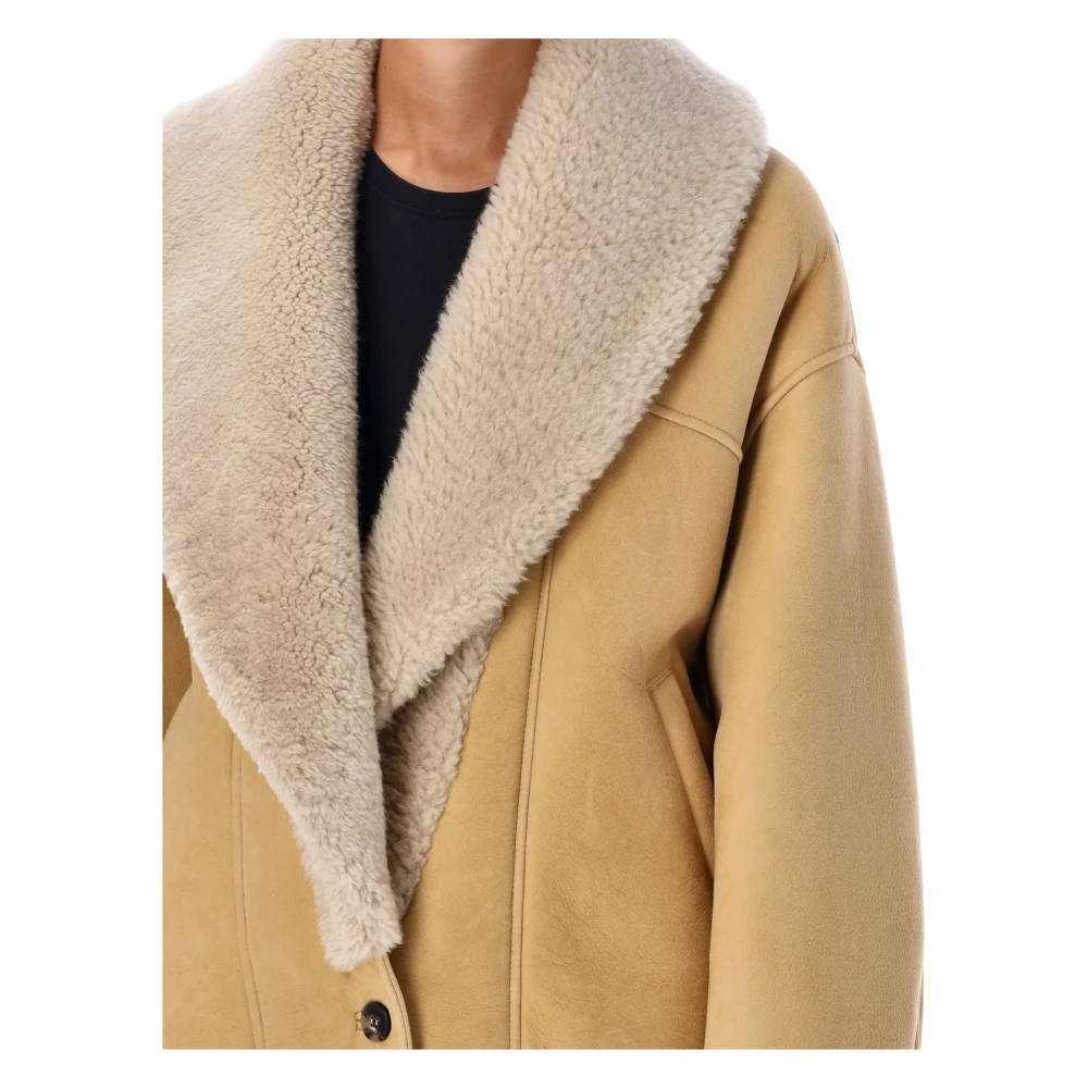 Golden Goose Shearling Jas Beige Aw24 Beige Dames