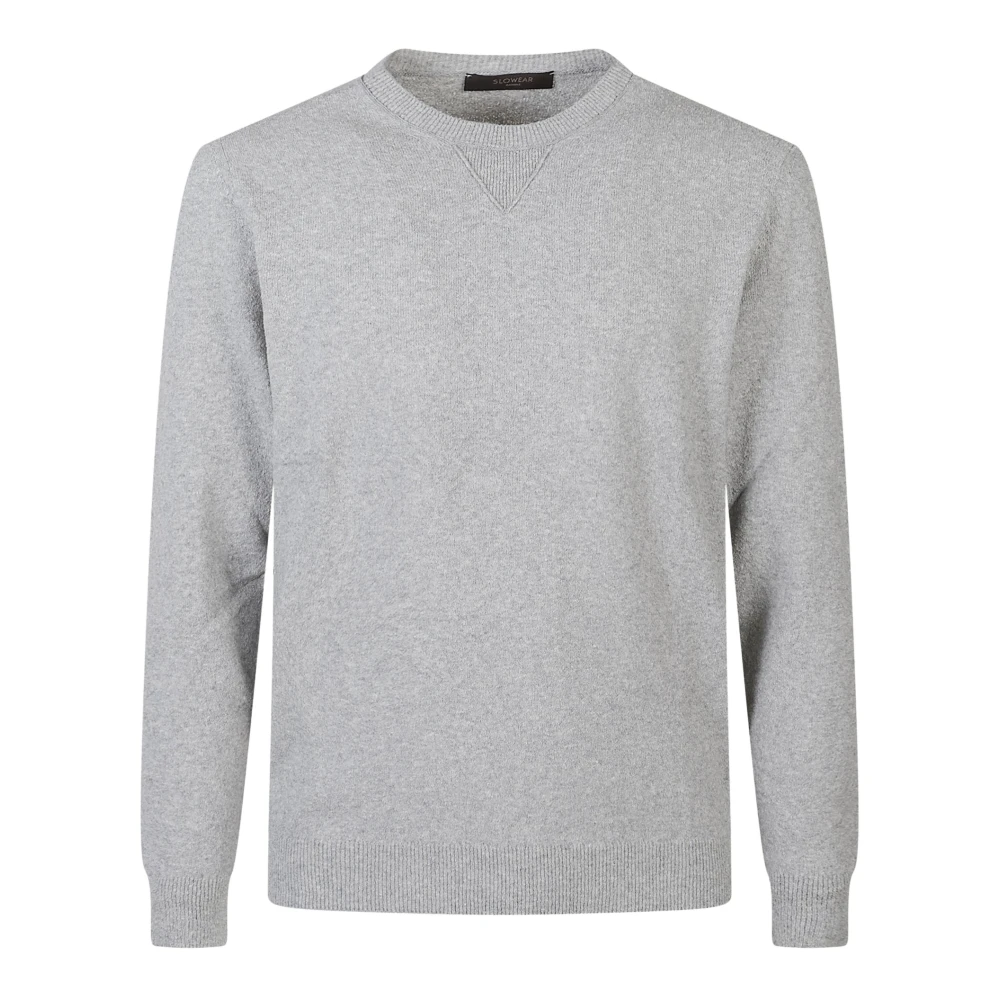 Zanone Men's Gray Round-Neck Knitwear, L, Giro Felpa Ml