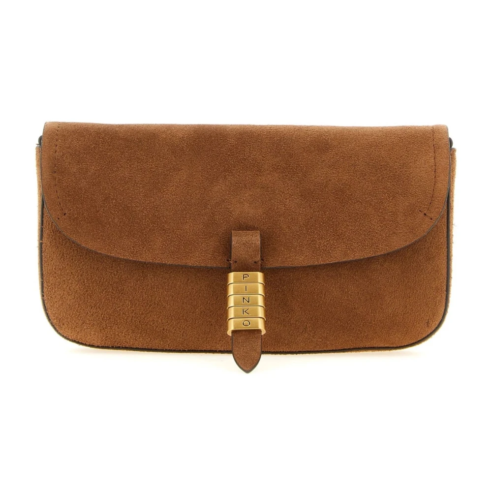 Pinko Women's Brown Saddle Flat - Cross Body Bags - One Size - Bags