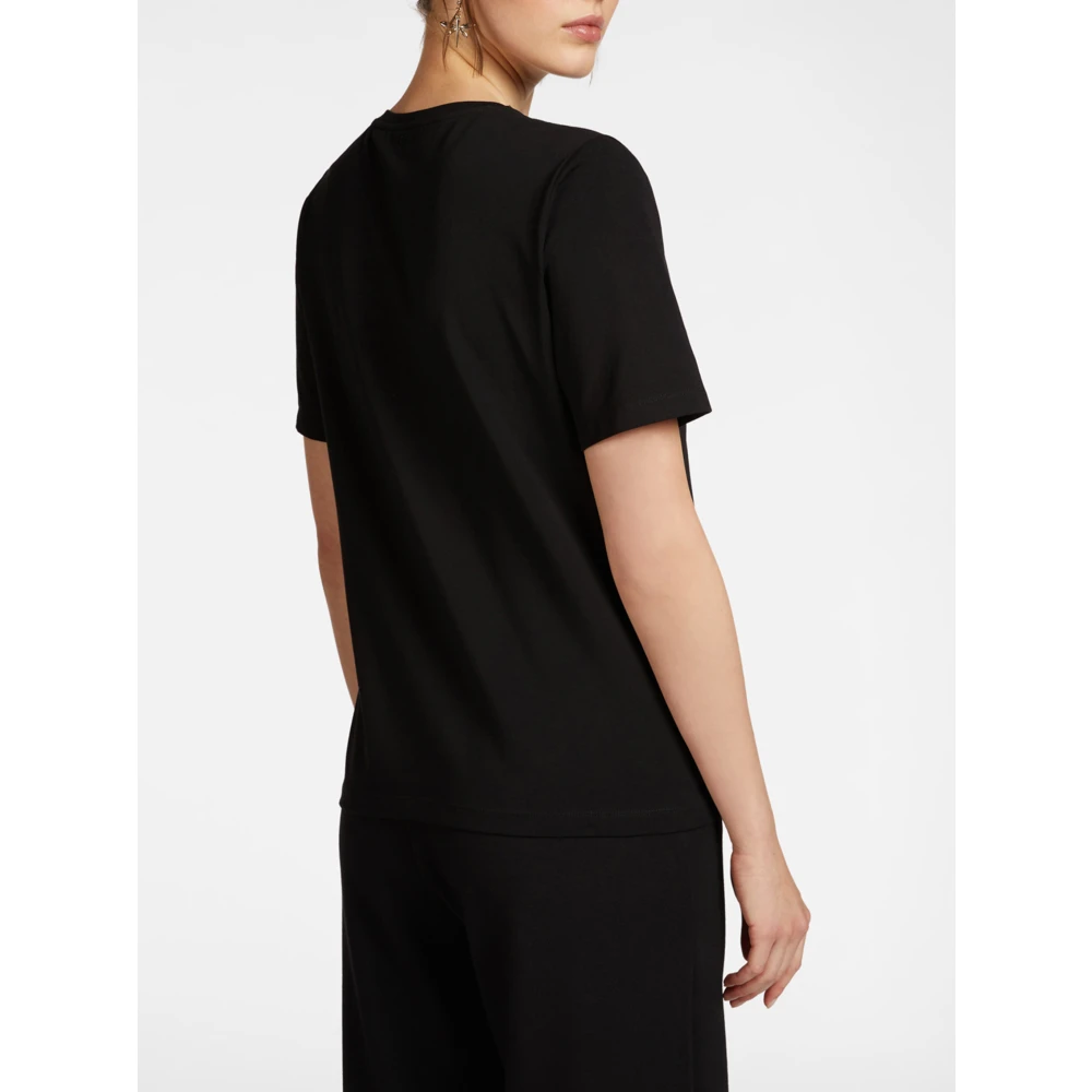 Elena Mirò Casual Katoenen T-Shirt in Zwart Black Dames