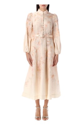 floral-midi-dress-with-stand-collar