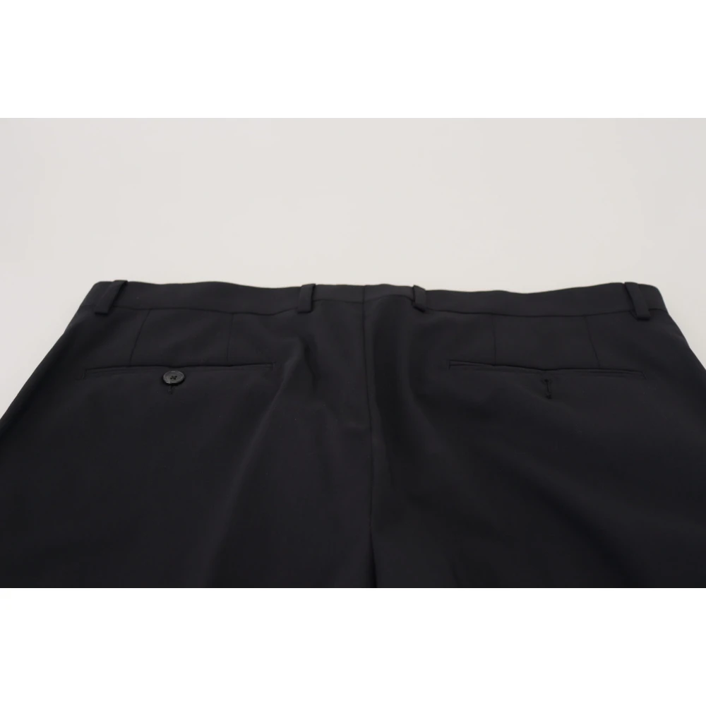 Dolce & Gabbana Elegante Zwarte Wollen Broek Black Heren