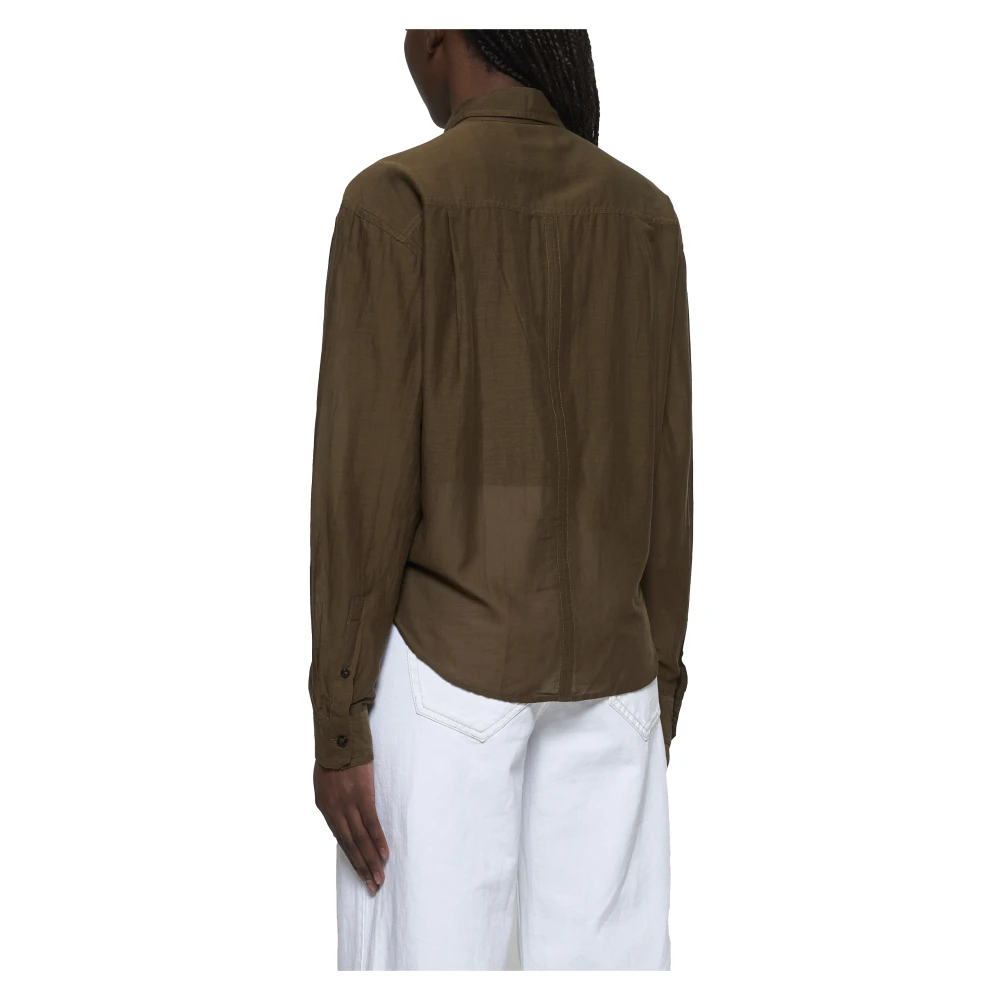 Isabel Marant Étoile Groene Katoenmix Overhemdjurk Green Dames