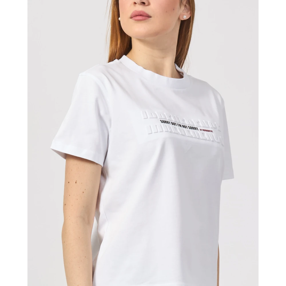 PATRIZIA PEPE Witte T-shirts en Polos met Slogans White Dames