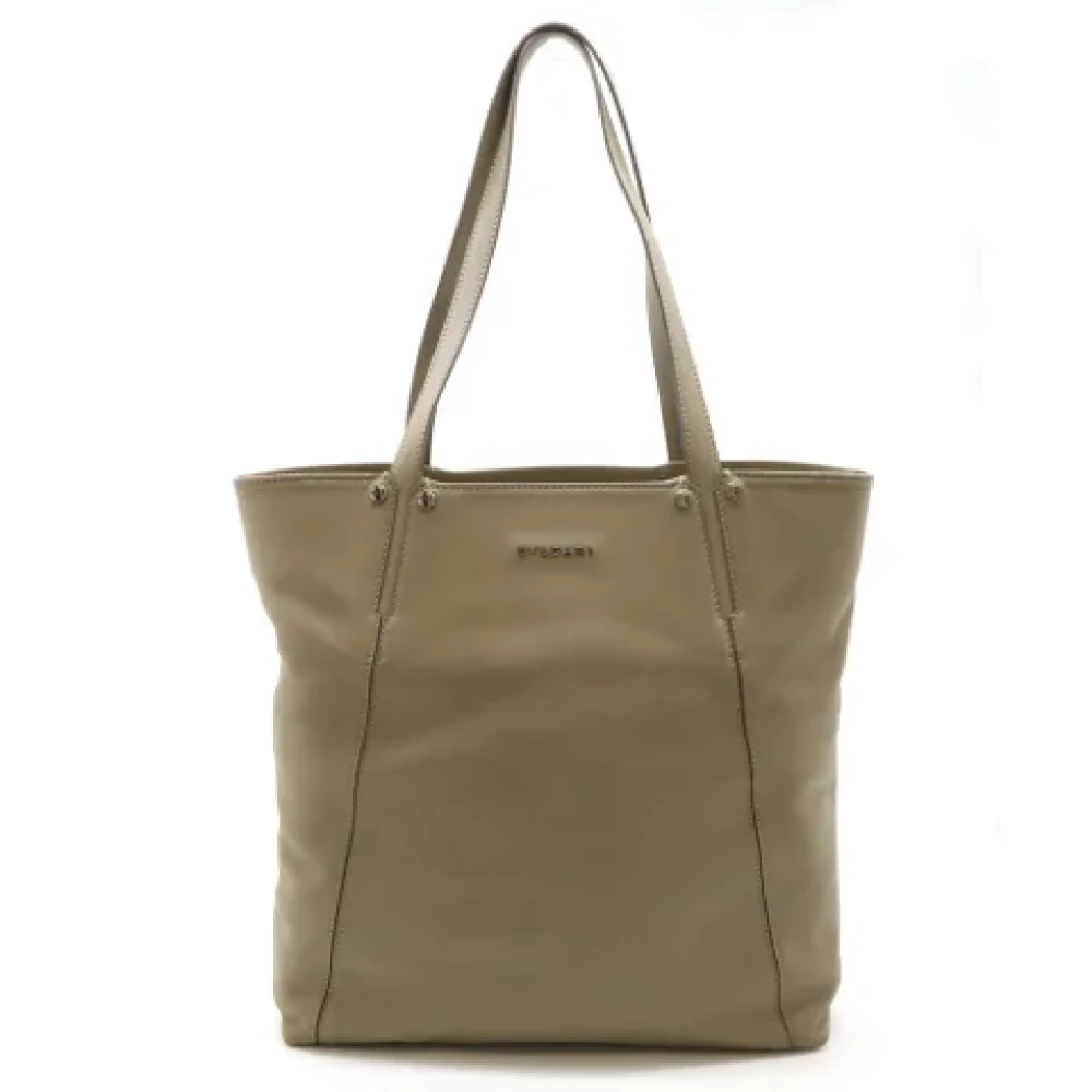 Bvlgari Vintage Pre-owned Leather shoulder-bags Gray Dames