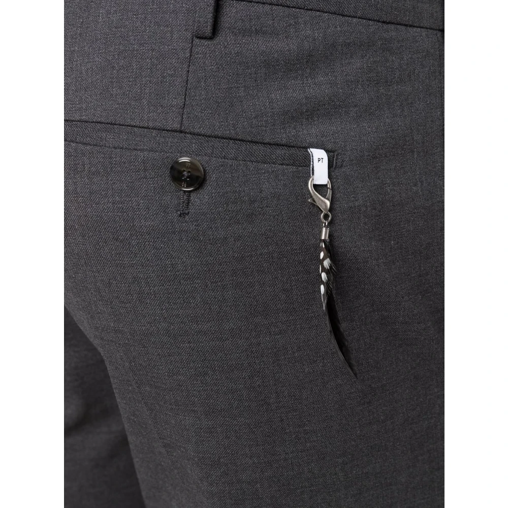 PT Torino Antracite Suit Trousers Gray Heren