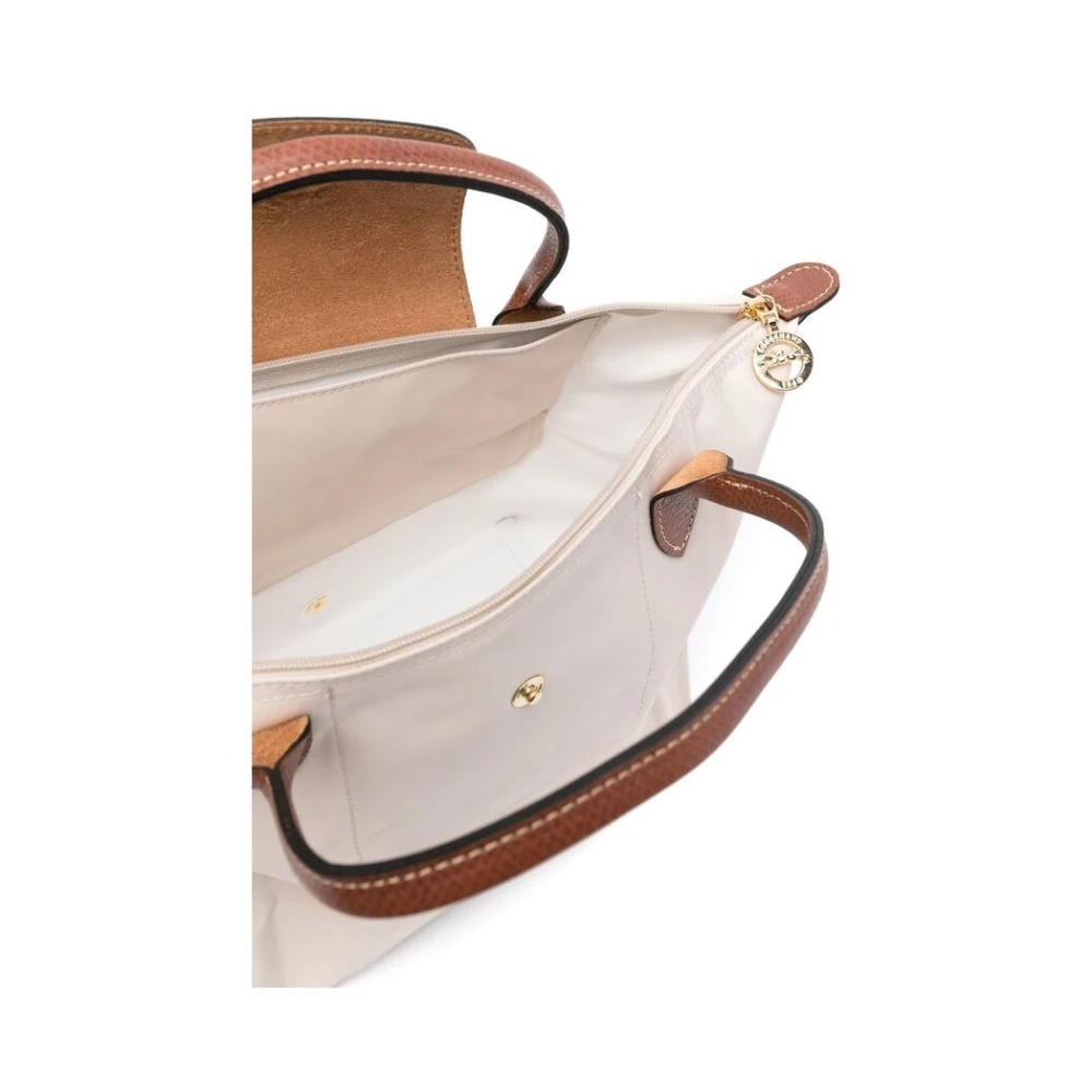 Longchamp Beige Kameel Kleurblok Reliëf Handtas White Dames