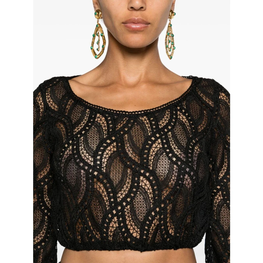 Ermanno Scervino Stijlvolle Zwarte Top voor Vrouwen Black Dames