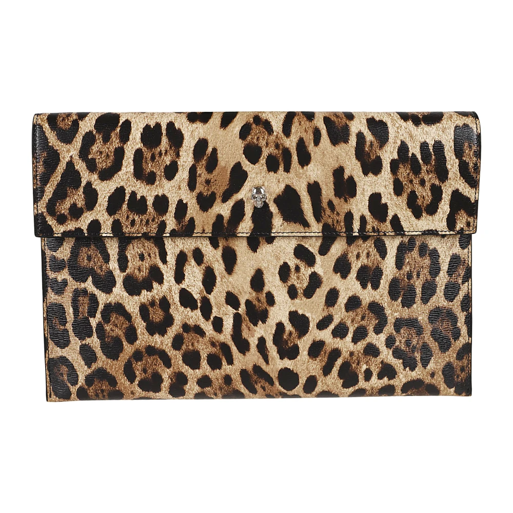 Alexander mcqueen Luipaardprint Clutch Zwart Multicolor Dames