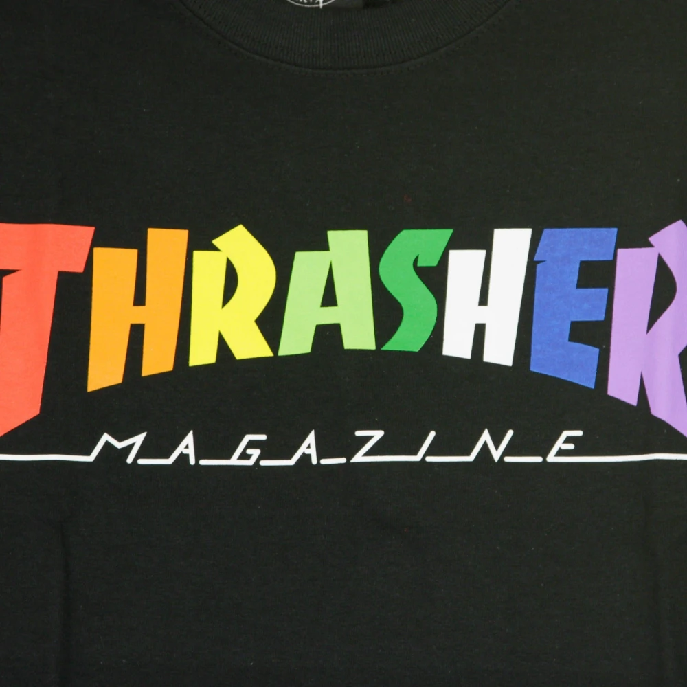 Thrasher Multicolor Regenboog T-shirt Zwart Heren T-shirt Black Heren