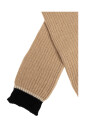 ribbed-lange-handsker-beige-logo
