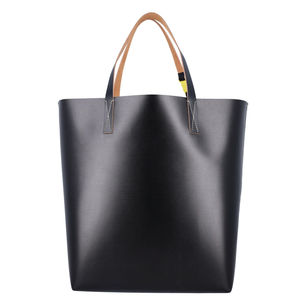 Marni Zwarte Shell Handtas Tribeca Shopper Beige Heren