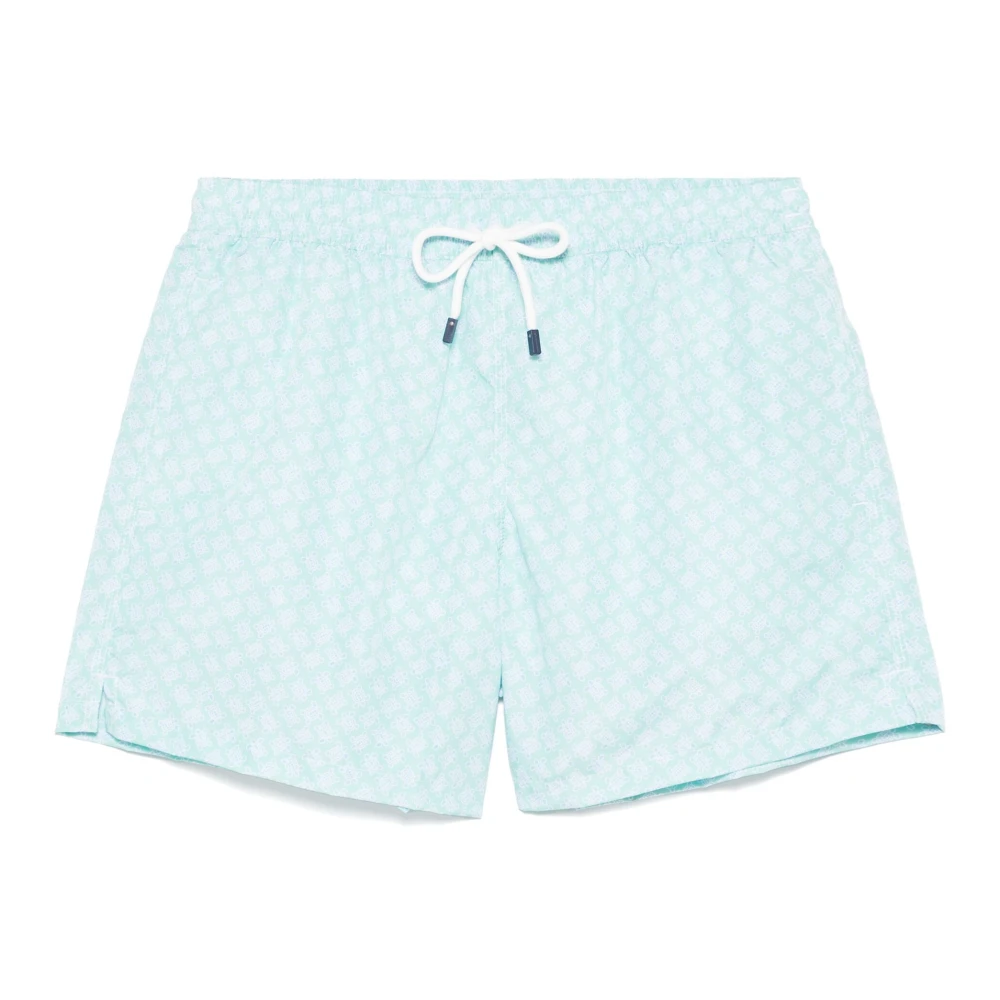 Fedeli Polyester Badshorts med Elastiskt Bälte Blue, Herr