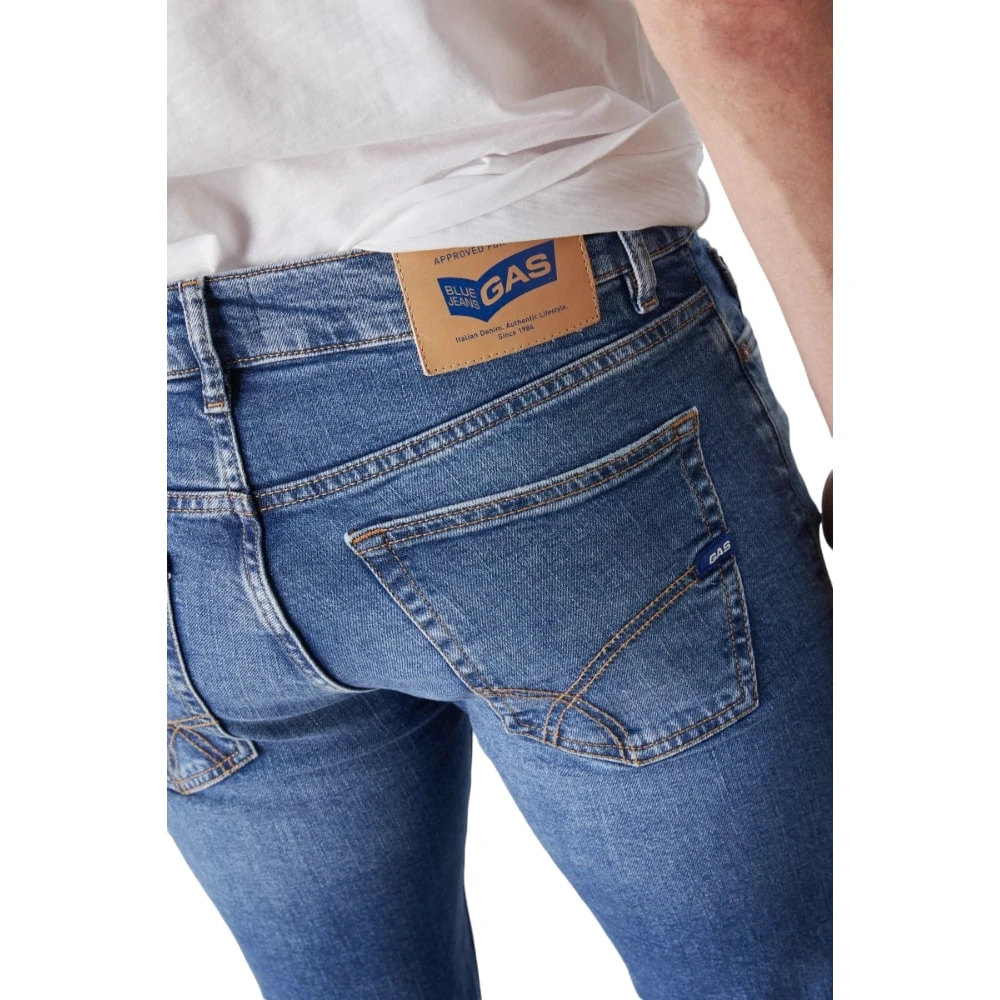 GAS Klassieke Denim Jeans met 5 Zakken Blue Heren