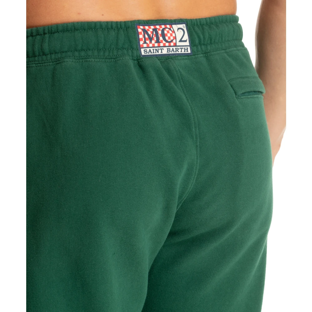 MC2 Saint Barth Elastische taille joggers met logodetail Green Heren