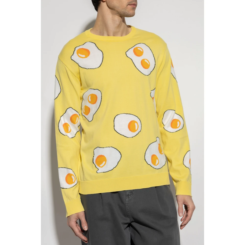 Moschino Trui met patroon Yellow Heren