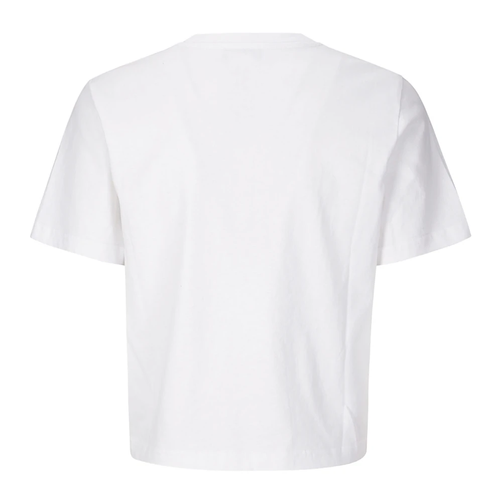 JW Anderson Geborduurd Logo Crop T-shirt White Dames