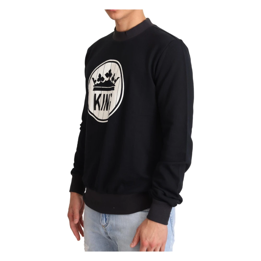 Dolce & Gabbana Koninklijke Kroon Motief Trui Blue Heren