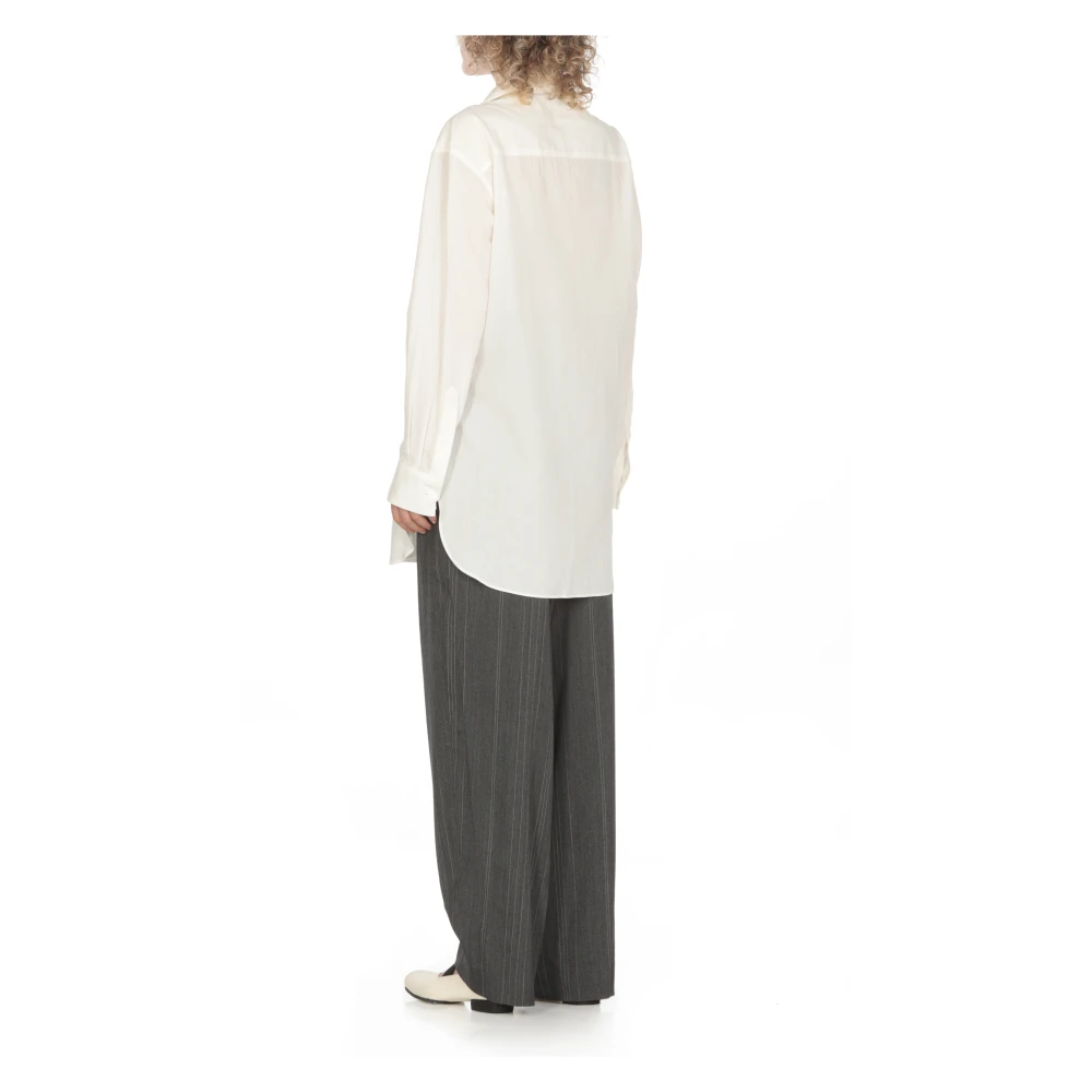 Y-3 Witte Viscose Shirt met Kraag White Dames