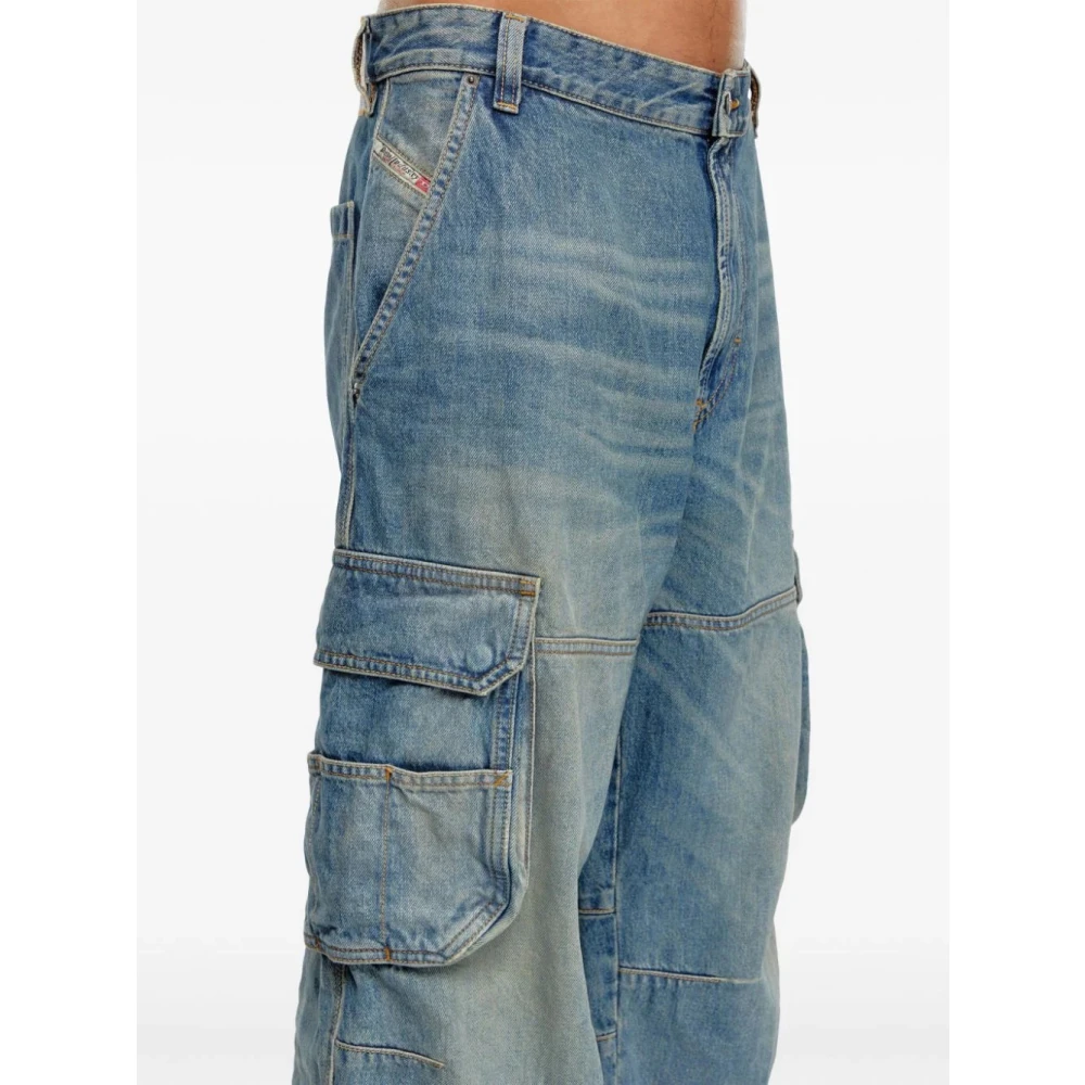 Diesel Clear Blue Cargo Jeans Blue Heren