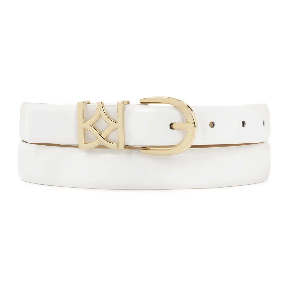 Kazar Witte riem met monogramgesp White Dames