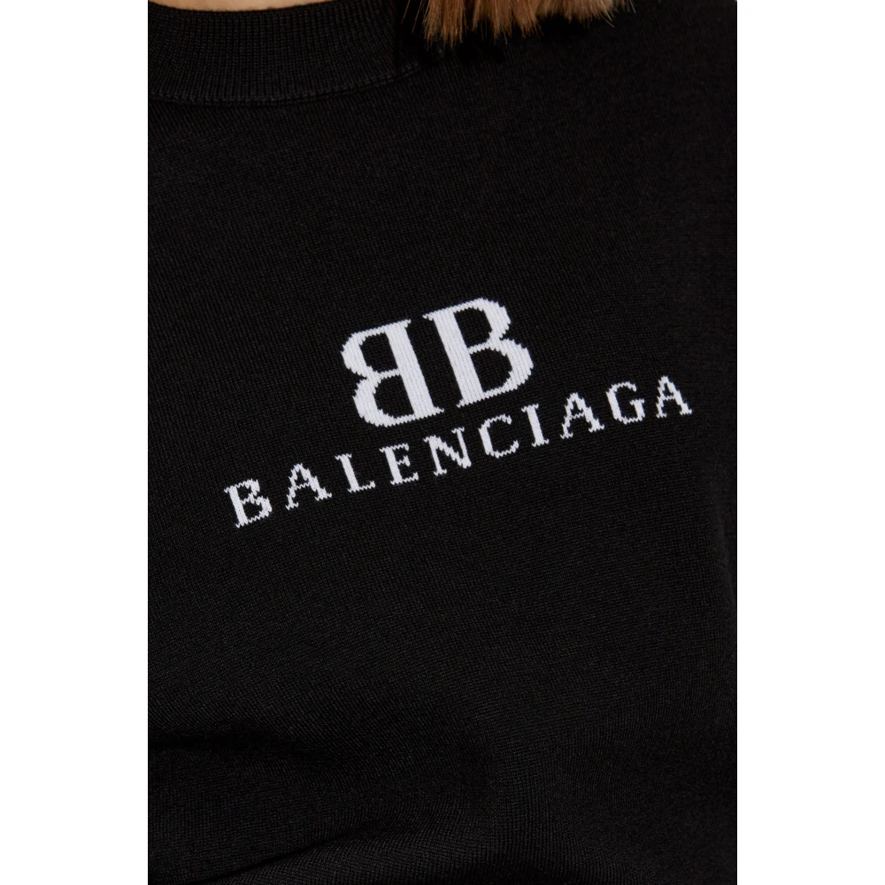 Balenciaga Trui met logo Black Dames
